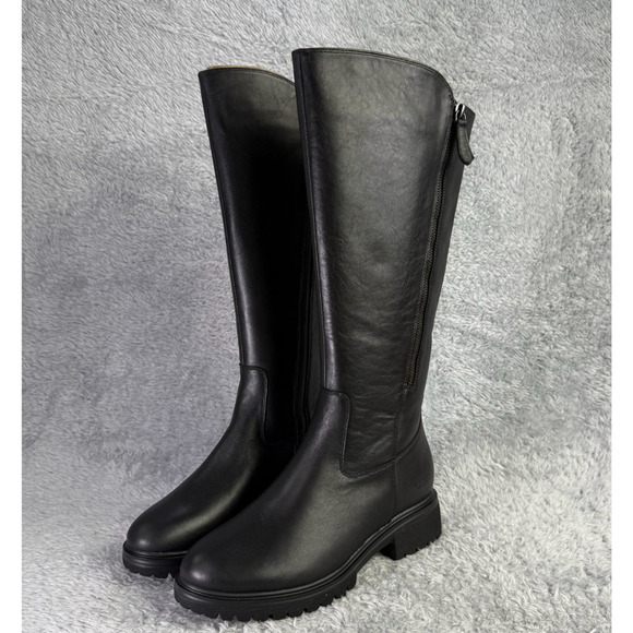 Rockport Ivette Knee-High Boots Black Zipper Women's 7.5 M Wide Calf Waterproof - Picture 2 of 11